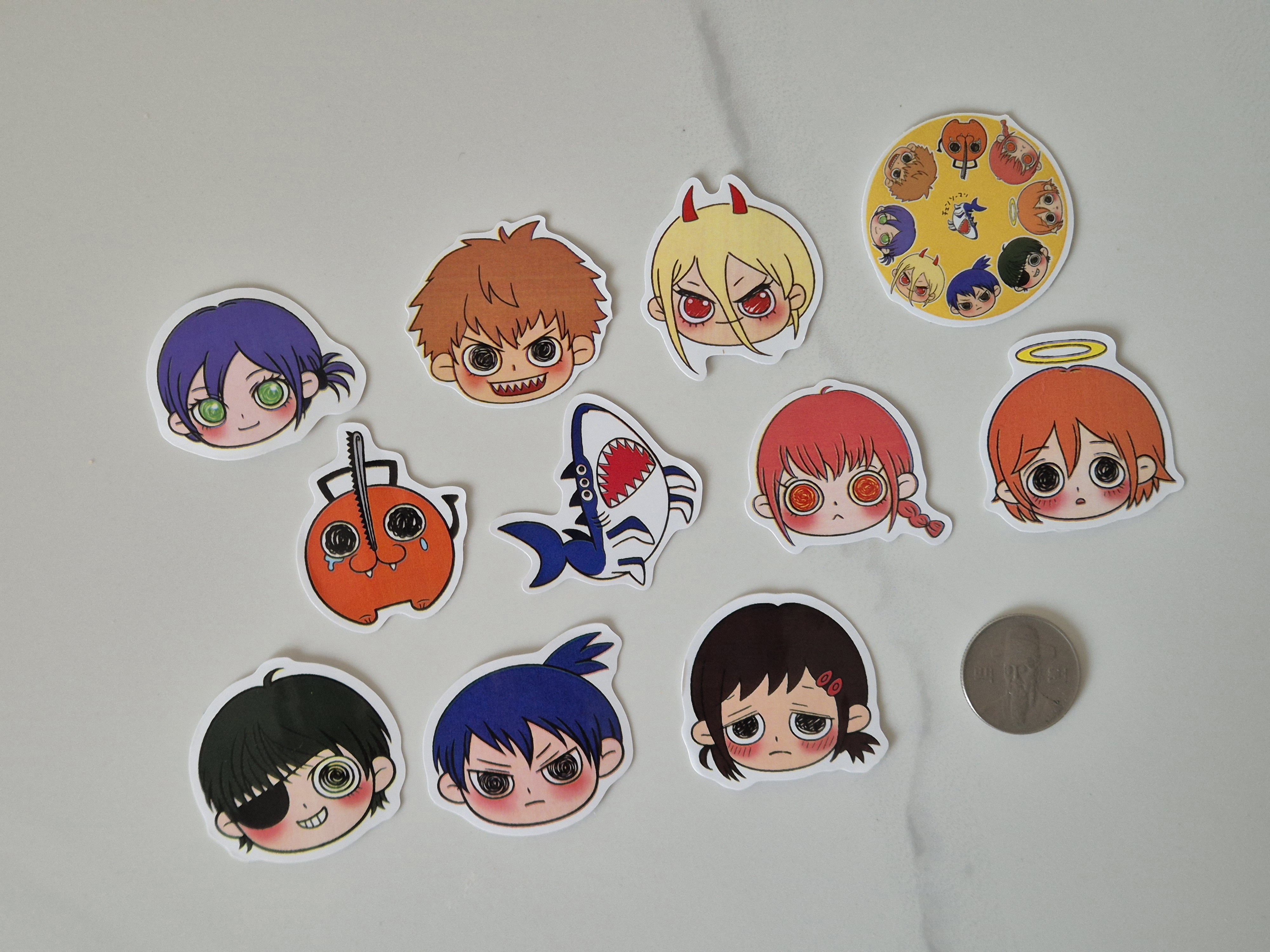 (11개)체인소맨 모두모여 조각스티커 set