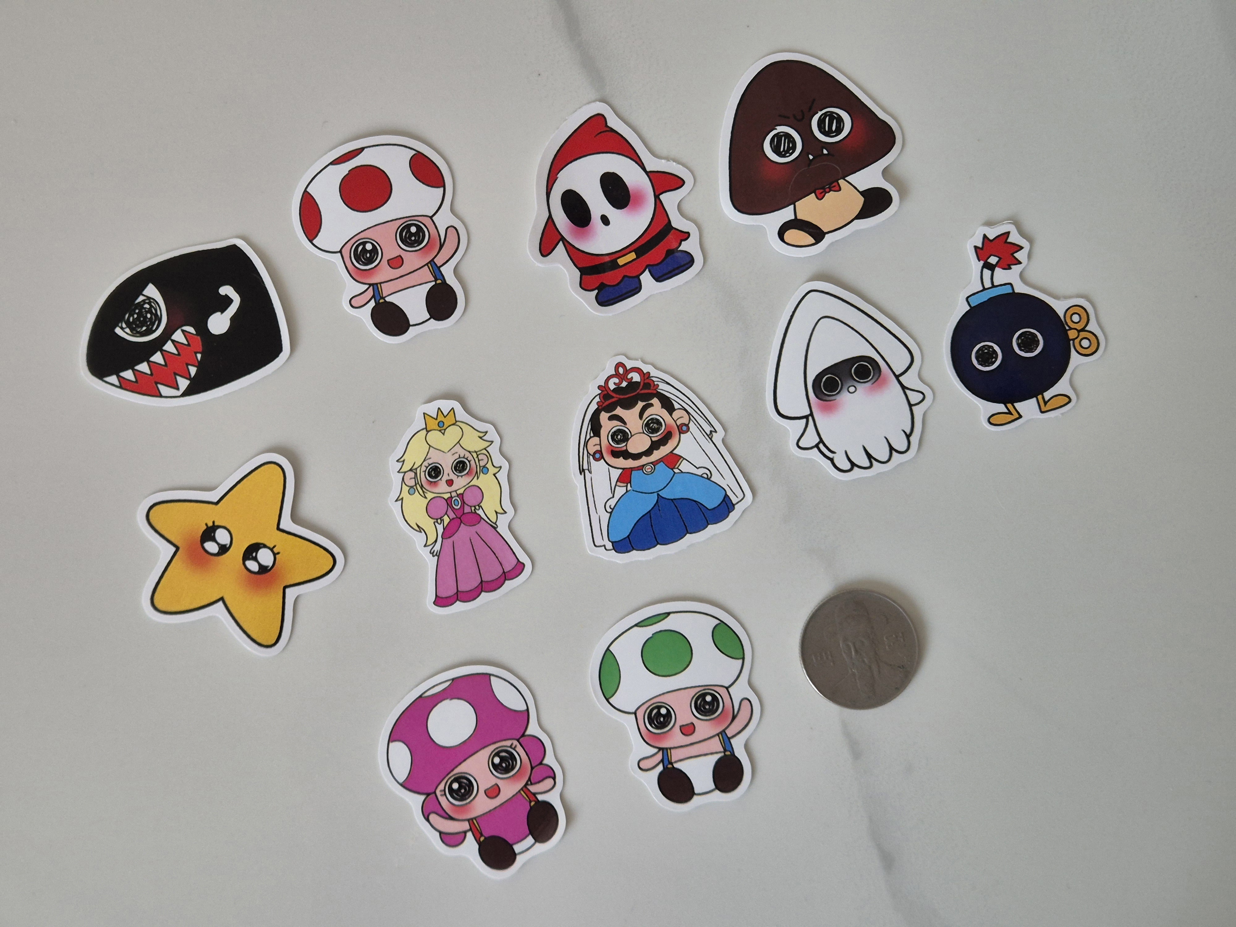 (11개)슈퍼마리오 모두모여 조각스티커 set