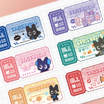 코냥이 티켓 미니 스티커